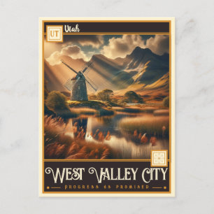West Valley City, Utah VINTAG Postkarte