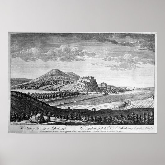 West View of the City of Edinburgh, 1753 Poster (Vorne)