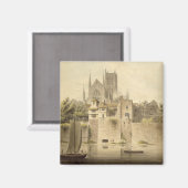 West View of Worcester Cathedral, 1798 (w/c auf Pp Magnet (Vorderseite/Rückseite)