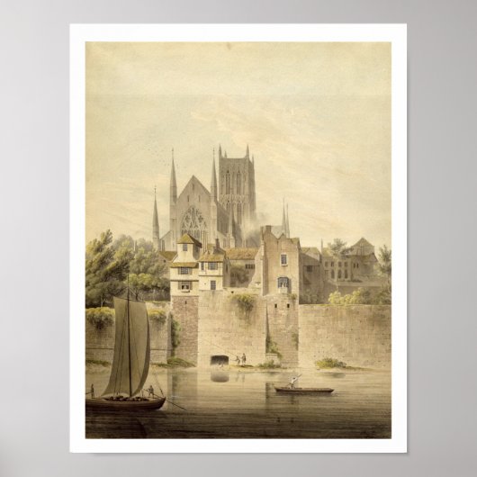 West View of Worcester Cathedral, 1798 (w/c auf Pp Poster (Vorne)