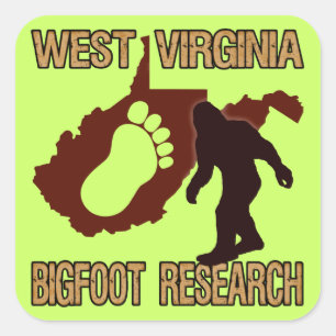 West Virgina Bigfoot Research Quadratischer Aufkleber