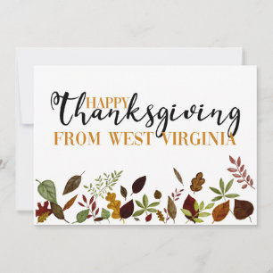 West Virgina Fall Foliage Erntedank Card Feiertagskarte