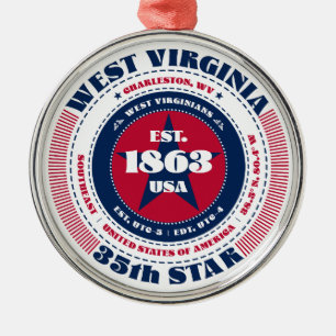 West Virginia 35. Staat Weihnachtsschmuck