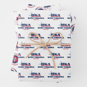 West Virginia, 50 Staaten, Liberty Bell Geschenkpapier Set