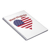 West Virginia American Flag Heart Notizblock (Rechte Seite)