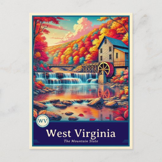 West Virginia | Anime Style Cel Schattenkarte Postkarte (Vorderseite)