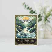 West Virginia | Art Deco Postkarte (Stehend Vorderseite)
