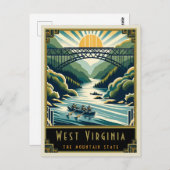 West Virginia | Art Deco Postkarte (Vorne/Hinten)
