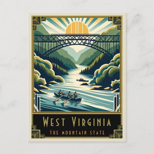 West Virginia | Art Deco Postkarte (Vorderseite)