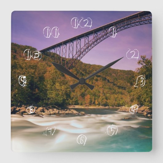 West Virginia, Babcock State Park Quadratische Wanduhr (Vorderseite)