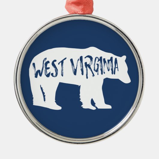 West Virginia Bear Ornament Aus Metall (Vorne)