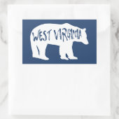 West Virginia Bear Rechteckiger Aufkleber (Tasche)