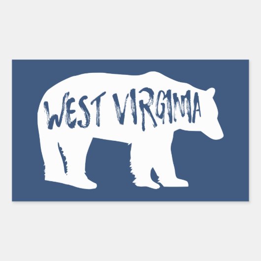 West Virginia Bear Rechteckiger Aufkleber (Vorderseite)