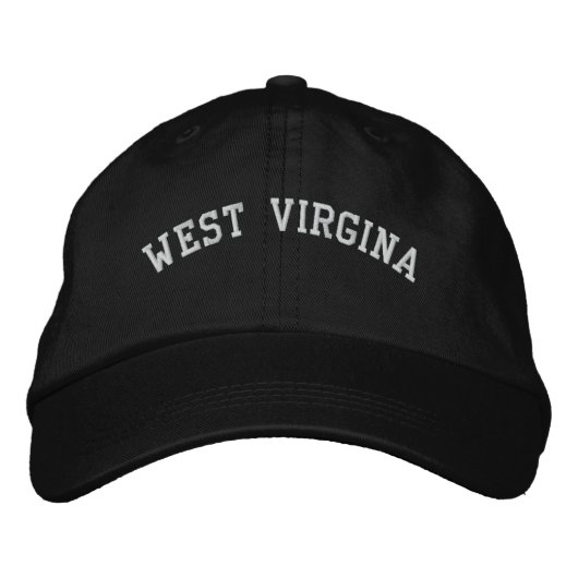 West Virginia bestickt Cap Stone Schwarz/Weiß Bestickte Kappe (Vorderseite)