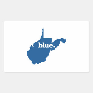 WEST VIRGINIA BLauer STAAT Rechteckiger Aufkleber