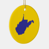 West Virginia Blue und Gold Keramikornament (Rechts)