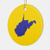 West Virginia Blue und Gold Keramikornament (Links)