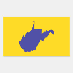 West Virginia Blue und Gold Rechteckiger Aufkleber