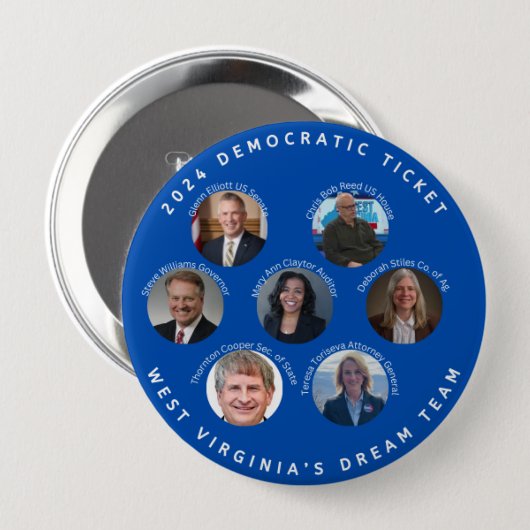 West Virginia (CD-1) Dream Ticket Button (Vorne & Hinten)