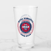 West Virginia Circular Typografy Design Glas (Rückseite)