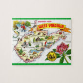 West Virginia farbenfrohe Karte Puzzle (Horizontal)