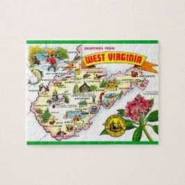 West Virginia farbenfrohe Karte Puzzle