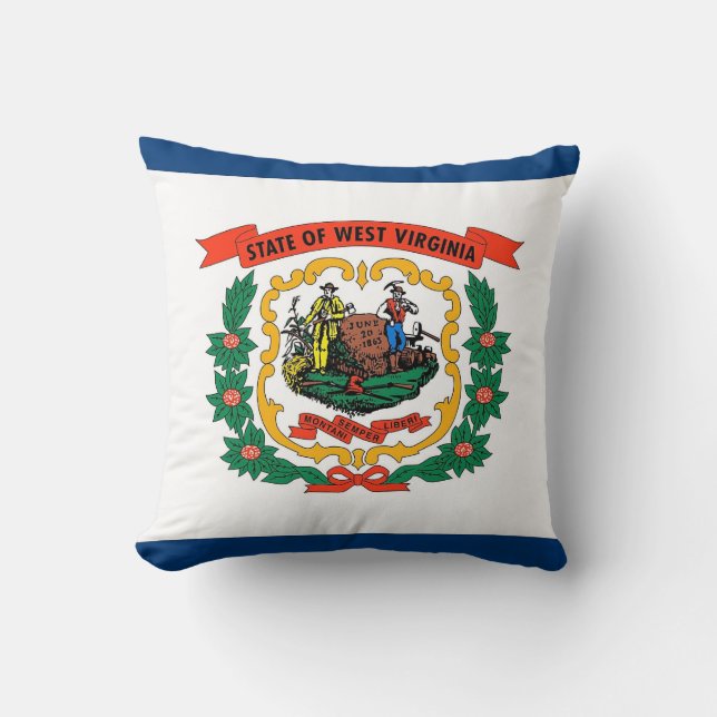 West Virginia Flag American MoJo Pillow Kissen (Vorderseite)