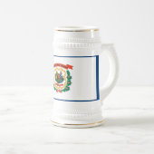 WEST VIRGINIA FLAG BIERGLAS (VorderseiteRechts)