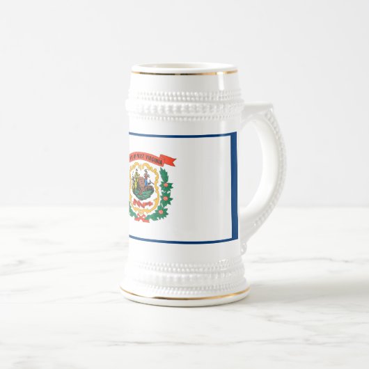 WEST VIRGINIA FLAG BIERGLAS (VorderseiteRechts)