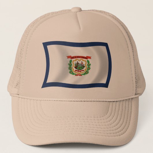 West Virginia Flag Hat Truckerkappe (Vorderseite)
