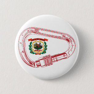West Virginia Flag Klettersteig Carabiner Button