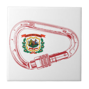 West Virginia Flag Klettersteig Carabiner Fliese