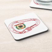 West Virginia Flag Klettersteig Carabiner Getränkeuntersetzer (Linke Seite)