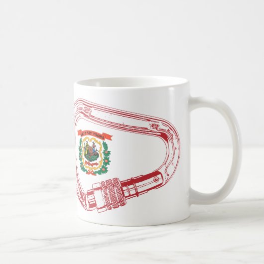West Virginia Flag Klettersteig Carabiner Kaffeetasse (Rechts)