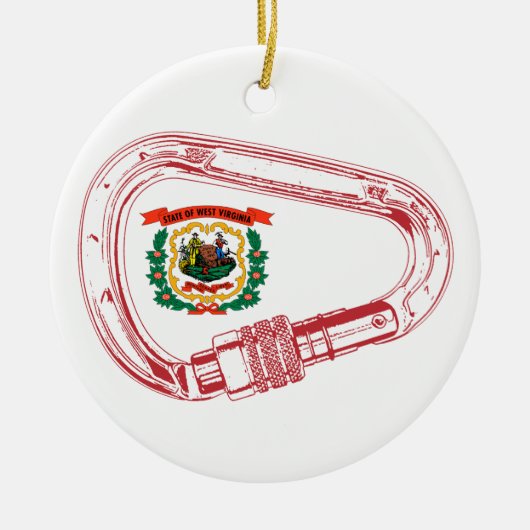 West Virginia Flag Klettersteig Carabiner Keramikornament (Vorne)