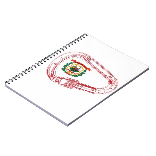 West Virginia Flag Klettersteig Carabiner Notizblock (Linke Seite)