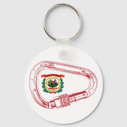 West Virginia Flag Klettersteig Carabiner Schlüsselanhänger (Vorderseite)