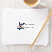 West Virginia Flag mit Staat Blume Rhododendron Adressaufkleber (Insitu)