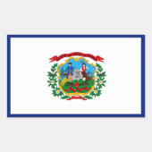 West Virginia Flag Rechteckiger Aufkleber (Vorderseite)