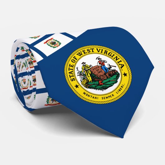 West Virginia Flag & Siegel, Fahne West Virginia Krawatte (Gerollt)