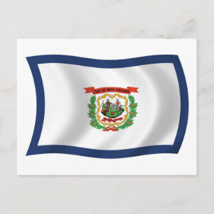 West Virginia Flaggen Postkarte