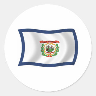 West Virginia Flaggenaufkleber Runder Aufkleber