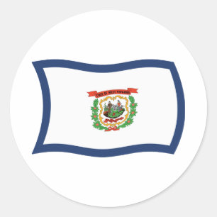 West Virginia Flaggenaufkleber Runder Aufkleber