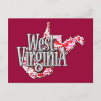 West Virginia Full of Hearts Postkarte