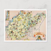 West Virginia Funny Map Postkarte (Vorderseite)
