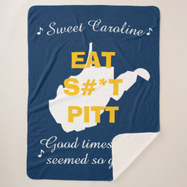West Virginia Funny Sherpa Blanket Blue Sherpadecke