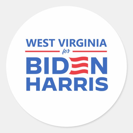 West Virginia für Biden Harris Runder Aufkleber (Vorderseite)