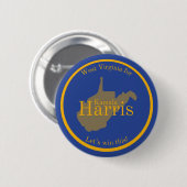 West Virginia für Kamala Harris Button (Vorne & Hinten)