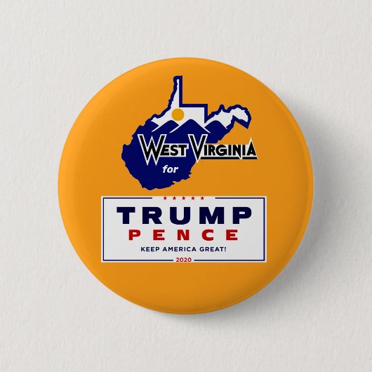 West Virginia für Trump Pence 2020 Button (Vorderseite)