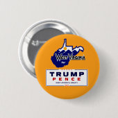 West Virginia für Trump Pence 2020 Button (Vorne & Hinten)